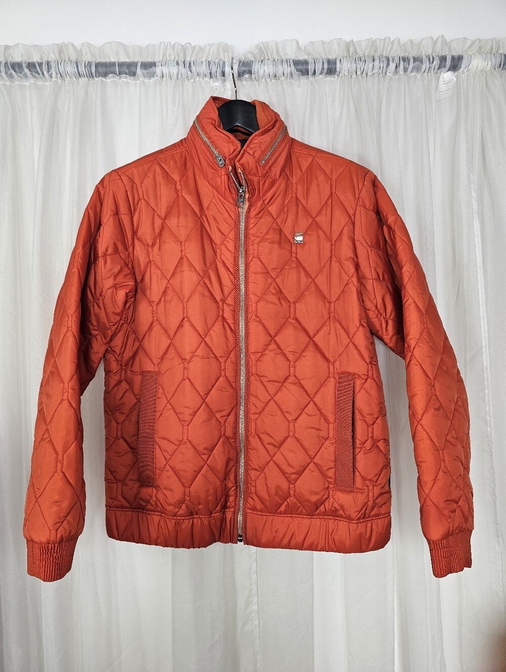 G-Star RAW Orange Quilted Meefic Jacket Lightweight Puffer XL Gorpcore Utility